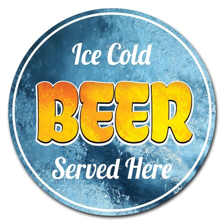 Signmission Farmers Market Ice Cold Beer Circle Corrugated Plastic Sign, C-8-CIR-Ice cold beer C-8-CIR-Ice cold beer